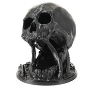 Skull DND Dice Tower con Vassoio, Stampa 3D Dragons & Dungeons d & D Tavolo RPG Novità Dice Rolling Tower, Personaggio creativo Home Decor Nero