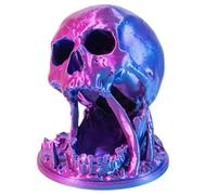 Skull DND Dice Tower con Vassoio, Stampa 3D Dungeons e Draghi d & D Tavolo RPG Gioco novità Dice Rolling Tower, Statua creativa decorazione per la casa Viola