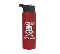 Skull e ossa del vecchio malvagio Stainless Steel Insulated Water Bottle