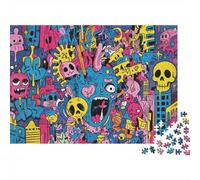 Skull Graffiti Puzzles for Anziani 1000 Pezzi Materiale Riciclabile Paper Street Art Puzzle for Adulti Interessante Famiglia Accessori per Giochi Accessori per Giochi di Festa for Home 52...