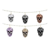 Skull Halloween Tree Ornaments - 6 Pcs Realistic Spooky Mini Skulls Heads