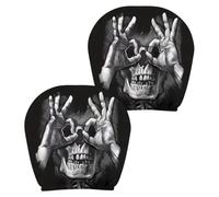 Skull Headrest Covers - 2 Pack Halloween Car Decor | Universal Fit | Gothic Skull-print Headrest Covers Protect Seats While Adding Spooky Style. Washable Design Fits Most Cars, SUVs and Trucks.