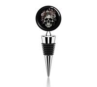 Skull in Darkness, tappo per bottiglia di vino in lega di zinco, con silicone, preserva la freschezza delle bevande, a prova di perdite e riutilizzabili, per champagne e birra