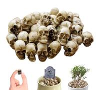 Skull, Mini teschi da 40 pcs, cranio in resina realistica, scaringa Skeleton Head Miniature di Halloween per Micro Landscape Figura Accessori per la casa delle bambole spaventose, miniature di Hallow