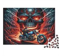 Skull Motorcycle Rider 1000 Pezzi Cartolina Premium Puzzle Premium Fans Per Ragazzi 12-18 Anni Difficile Sfidante Decorazione Murale 70x50cm/1000pcs