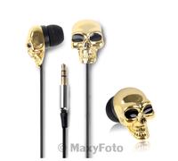 SKULL MUSIC AURICOLARE STEREO TESCHIO CUFFIE IN-EAR JACK 3,5MM GOLD 78CEDCA