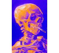 Skull of a Skeleton with Burning Cigarette (Blue) - Vincent van Gogh - Hardcover Notebook: 120 Lined Pages 6" x 9" Journal Diary Notepad