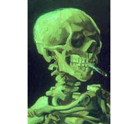Skull of a Skeleton with Burning Cigarette (Green) - Vincent van Gogh - Hardcover Notebook: 120 Lined Pages 6" x 9" Journal Diary Notepad