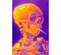 Skull of a Skeleton with Burning Cigarette (Pink) - Vincent van Gogh - Hardcover Notebook: 120 Lined Pages 6" x 9" Journal Diary Notepad