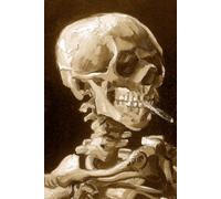 Skull of a Skeleton with Burning Cigarette (Sepia) - Vincent van Gogh - Hardcover Notebook: 120 Lined Pages 6" x 9" Journal Diary Notepad