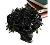 Skull Planter - Durable Resin Wall Mount Design | Wall Mount Floral Container | Goth Vase For Home Decor Indoor Outdoor Bedroom Patio Door Gate Living Room Decoration And Plant Display