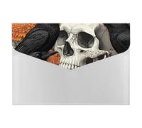 Skull Ravens - Organizer a fisarmonica a soffietto con tasche multiple, colore: arancione