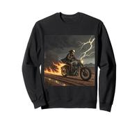 Skull Rider in Tempesta con Sentieri di Fuoco Felpa