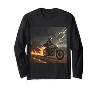 Skull Rider in Tempesta con Sentieri di Fuoco Maglia a Manica