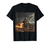 Skull Rider in Tempesta con Sentieri di Fuoco Maglietta