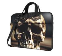 Skull Rock Roll Skeleton Bone Print Pratica Borsa Elegante e Protettiva Borsa Per Laptop Versatile Borsa Morbida Per Donne Uomini, Nero , 14 inch