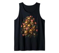 Skull Rose Bouquet Dark Gothic Vanitas Art Floral Canotta