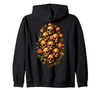 Skull Rose Bouquet Dark Gothic Vanitas Art Floral Felpa con Cappuccio