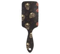 Skull Rose Red Black Valentine Gothic spazzola per capelli antistatica per gli uomini Spazzola da massaggio progettata per diradare i capelli con manico ergonomico cepillo para cabello de mujer