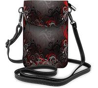 Skull Roses Borsa piccola per cellulare Bloom Flower Horror Bone Borsa a tracolla Rock-N-Roll per portafogli da donna Nero Bianco