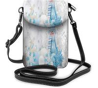 Skull Roses Borsa piccola per cellulare Bloom Flower Horror Bone Borsa a tracolla Rock-N-Roll per portafogli da donna Nero Bianco