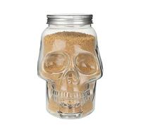 Skull Shaped Beverage Bottle - 500ml/800ml Skull-shaped Storage Jars, Śkull-śhaped Jars, Reusable Spooky Container With Lid, Škull Salt Container For Picnic Tabletop Baking Condiment Dining Co