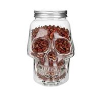 Skull Shaped Beverage Bottle - Śkull-śhaped Jars, 500ml/800ml Skull-shaped Storage Jars, Reusable Spooky Container With Lid, Škull Salt Container For Picnic Tabletop Baking Condiment Dining Co