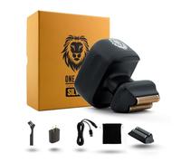 Skull Shaver One Lion PRO Rasoio per il Viso per Uomo - Rasoio Elettrico con Doppia Lamina Scalata, Argento