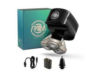 Skull Shaver Palm Rasoio per Viso e Testa - Senza fili, Ricaricabile, Utilizzo a Secco e sotto l’Acqua - Rasoio Elettrico da Uomo, Ricarica USB - Kit di Cura per Uomo