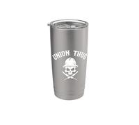 Skull Skilled Labor Day Linemans Electrician Pro Union Thug Bicchiere termico in acciaio inox doppia parete