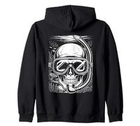 Skull Snorkel Scuba Diving Underwater Ocean Felpa con Cappuccio