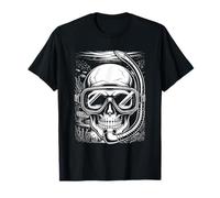 Skull Snorkel Scuba Diving Underwater Ocean Maglietta
