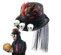 Skull Steampunk Hat - Sturdy Steampunk Cosplay Hat | Concocient Gothic Stteampunk Top Hatt - Costume | Casco cosplay con teschi per festival e sampe gotico