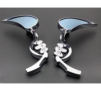 Skull Teardrop Rearview Mirror per Harley Honda Kawasaki Suzuki Yamaha Custom