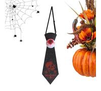 Skull Tie, Halloween Light-Up Bow Tie, Bat Pattern Neck Accessory, 1 Piece Black with Red LED Eyes, Adjustable Costume Fit, Spooky Party Wear for Cosplay Exhibition Men Youth Stage Performance