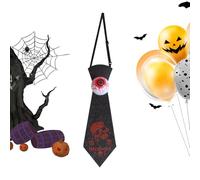 Skull Tie, Lighted Eyeball Halloween Bow Ties, Bat Pattern Collar Accessories, 9.84 X 7.09 X 0.2 Inches, Ideal for Men, Youth, Halloween, Cosplay, Exhibition, Stage Show, Costume Party