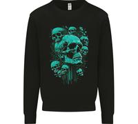 Skull Time Gothic Heavy Metal Rock Music Biker Uomo Sweatshirt Jumper