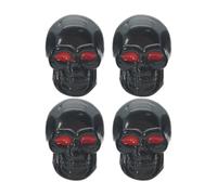Skull Tire Valve Stem Caps - 4PCS Car Wheel Air Dust Covers | Cool Skeleton Style Airs Nozzle Caps for Motorcycle, Bicycle, Truck, Bike, SUV, Auto Rims, Decorative Valve Cover for