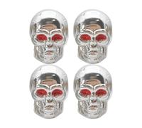 Skull Tire Valve Stem Caps - 4PCS Car Wheel Air Dust Covers | Cool Skeleton Style Airs Nozzle Caps for Motorcycle, Bicycle, Truck, Bike, SUV, Auto Rims, Decorative Valve Cover for