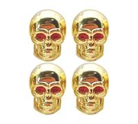 Skull Tire Valve Stem Caps - 4PCS Car Wheel Air Dust Covers | Cool Skeleton Style Airs Nozzle Caps for Motorcycle, Bicycle, Truck, Bike, SUV, Auto Rims, Decorative Valve Cover for