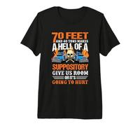 Skull Trucker 70 Feet And 40 Tons Makes A Hell Truck Driver Maglietta Premium