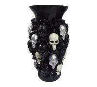 Skull Vase Resin Scary Tall Table - Decor Black Halloween Vase Flower Pots