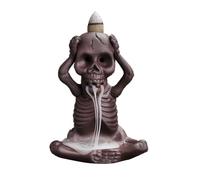 Skull Waterfall Incenso Burner - Spooky Incenso Cono Stand, Resin Art Sculpture | Eerie Stream Feature, Decorative Skull Tower per il relax Uso di Nook, Dark Home Decor Zone, M