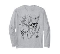 Skull Y2K Grunge Goth Alt Sigilism Vintage Graphic Maglia a Manica