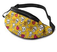Skulls And Hearts Bones casual unisex Borsa da viaggio da viaggio con tasca da esterno con cinturino regolabile