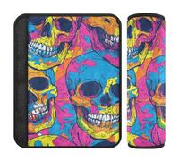 Skulls Dancing Colorful 2 Pack cintura di sicurezza tracolla pad protegge il collo e le spalle per auto accessori para carro