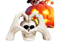 Skulls Halloween Gothic Decor Skeleton Head Hand Heart Gothic Figurines