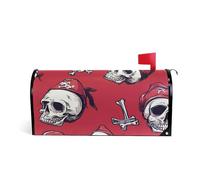 Skulls Pirate Scarlet Pirate Decorative cassetta postale copre magnetico per il divertimento di Patrick giorno memoriale cassetta postale copre magnetico formato standard Caja de correos