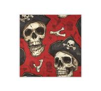 Skulls Pirate Scarlet sciarpa di seta pashmine funky per indiano per inverno chales para mujer, Teschi Pirata Scarlatto, Taglia unica