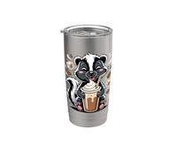 Skunk Drinking Iced Coffee Skunk Lover Meme Bicchiere termico in acciaio inox doppia parete